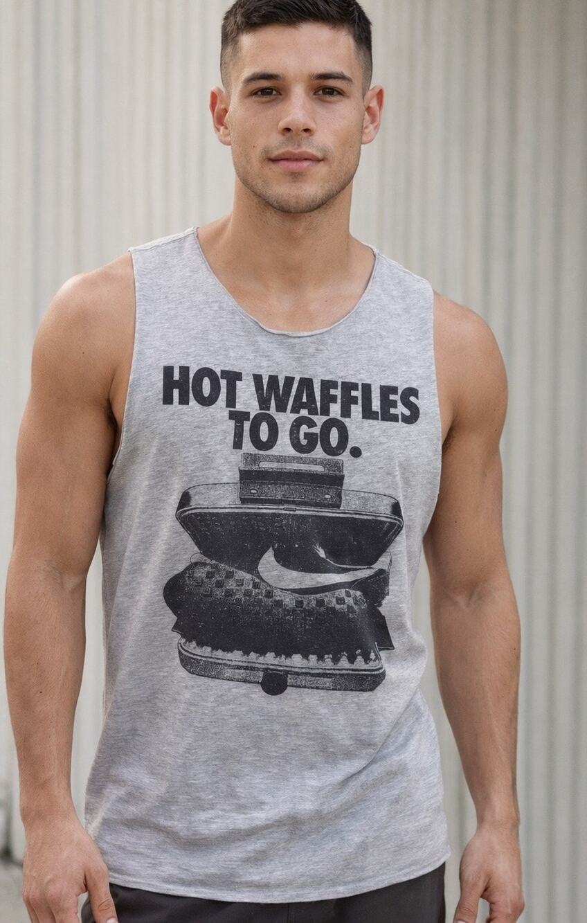 Nike Hot Waffles To Go Graphic Tank Top Gray Sleeveless Streetwear Tee
